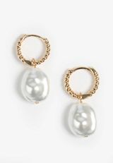 Getaway Pearl Hoop Earrings, C605, small
