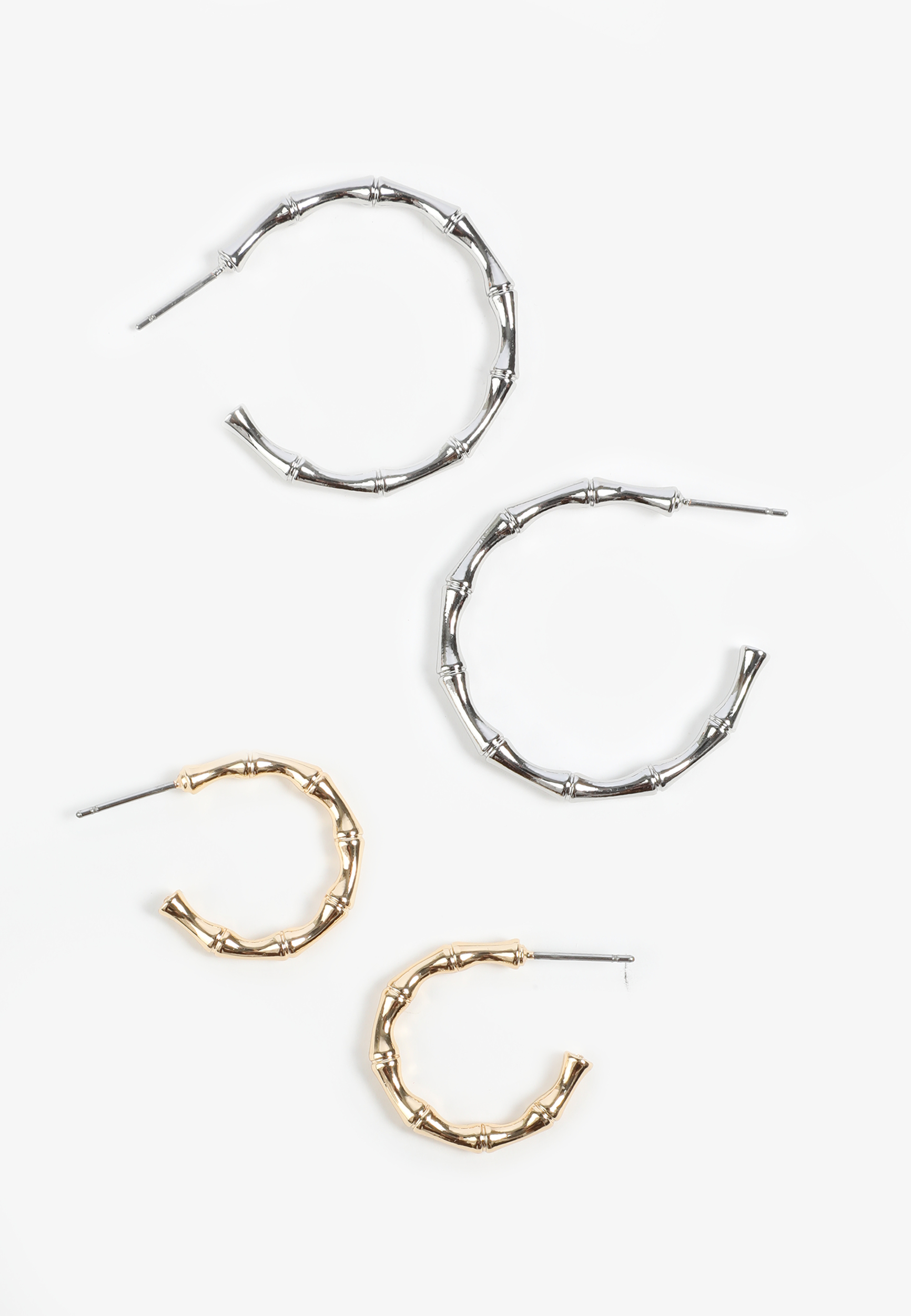 2 Pack Silver And Gold Bone Earring Set