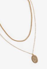 Oval Sunburst Layered Necklace, , small