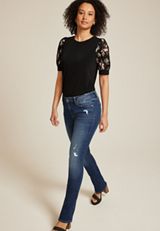 edgely&trade; Mid Rise Ripped Slim Boot Jean, C258, small