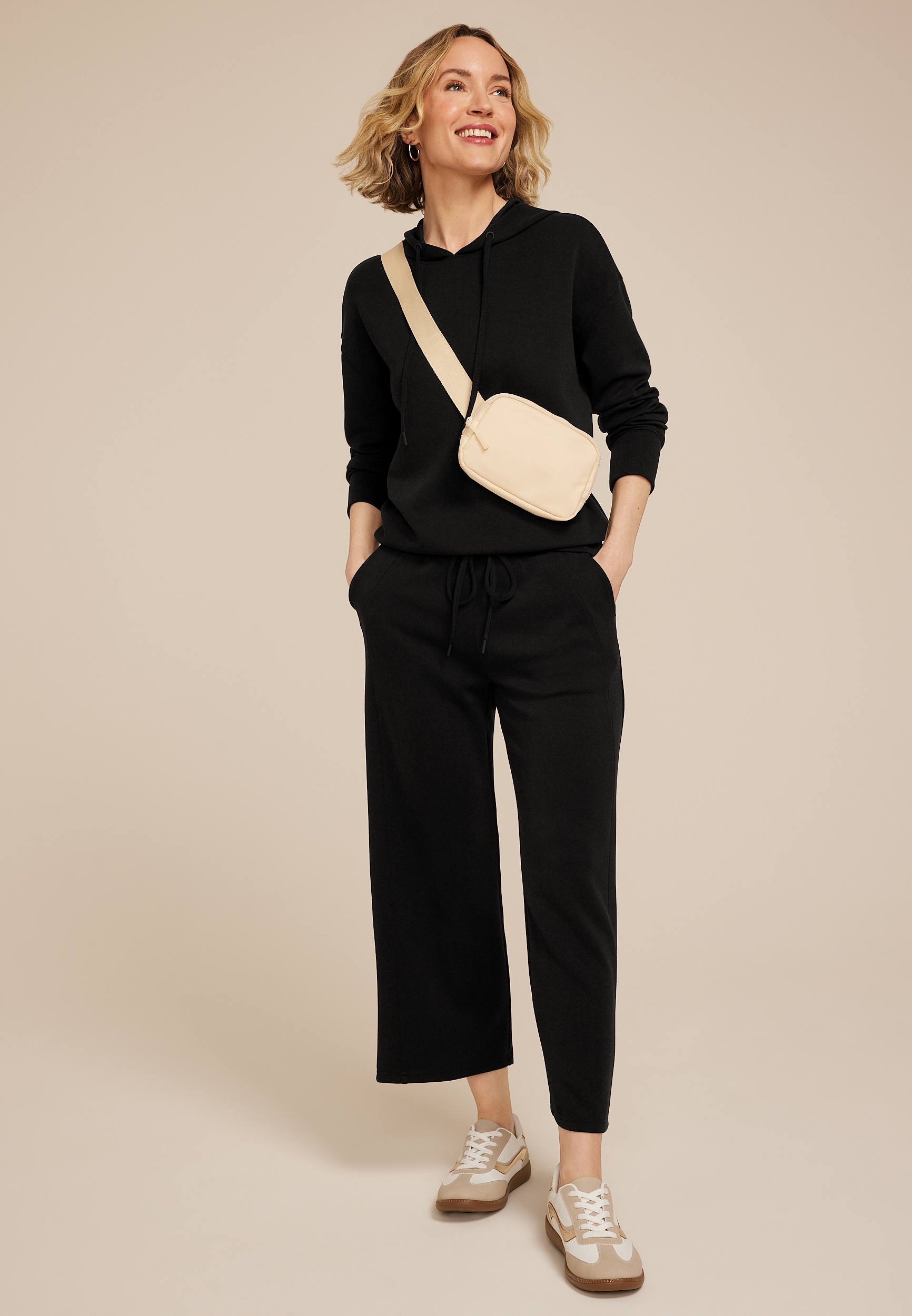Scuba Knit Wide Leg Cropped Pant