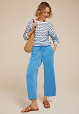 Scuba Knit Wide Leg Cropped Pant, C9878, small