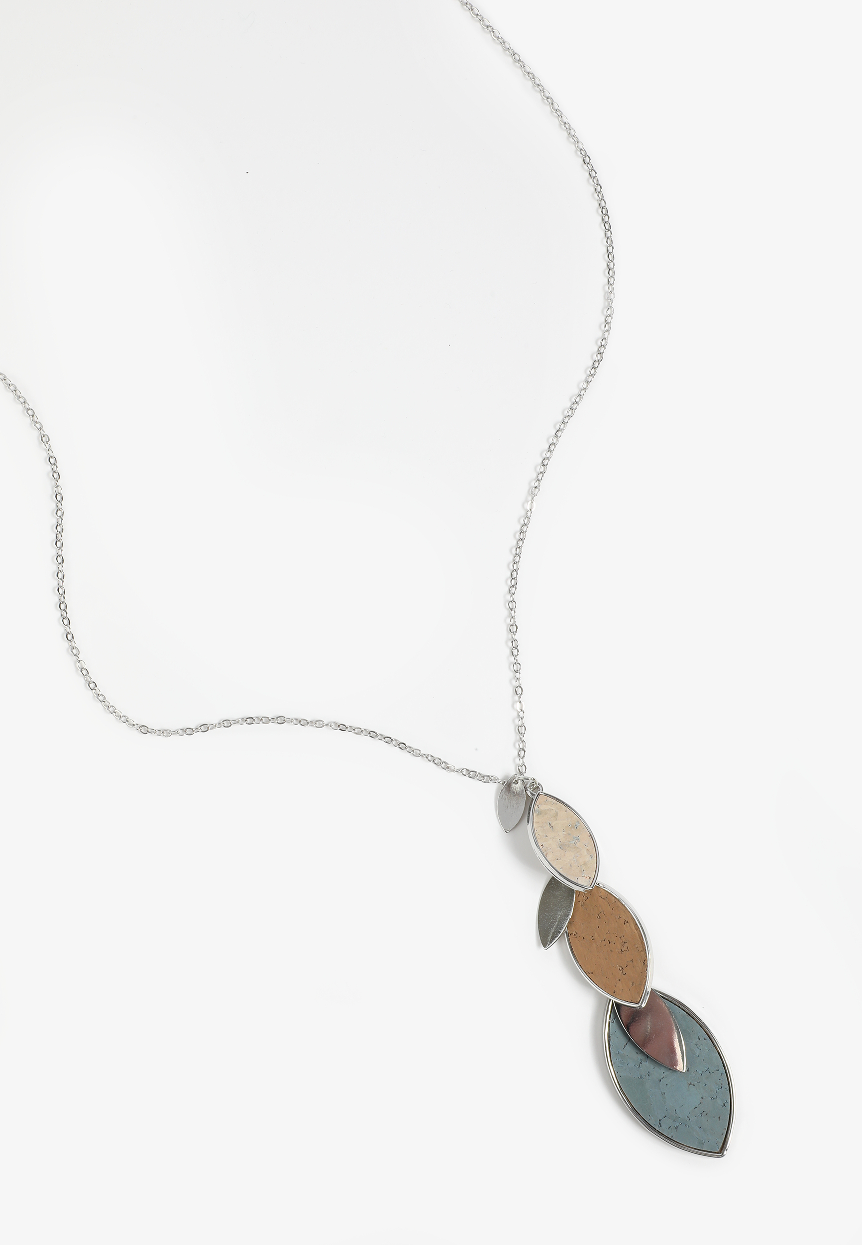 Tidal Wave Leaf Linear Pendant Necklace
