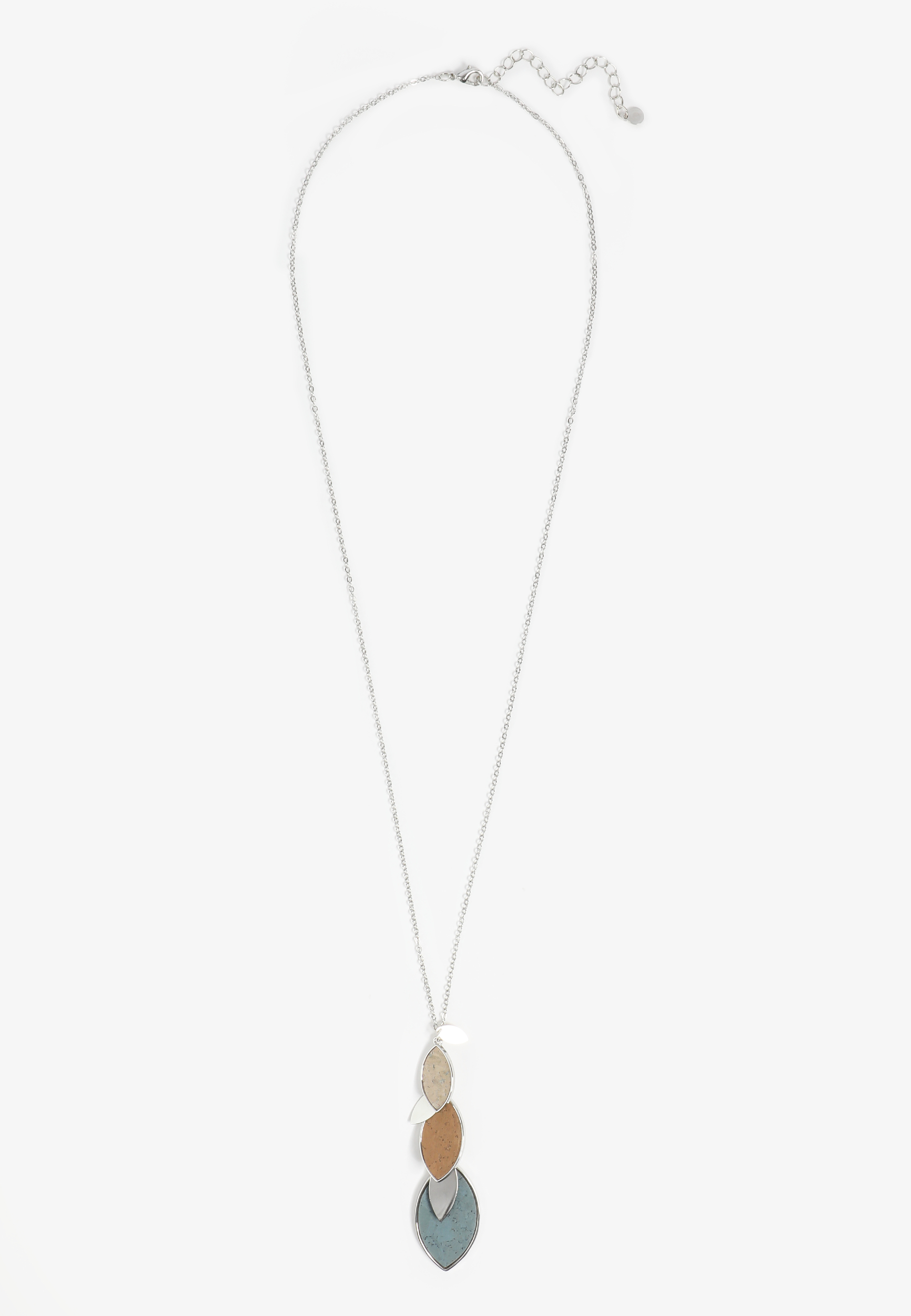Tidal Wave Leaf Linear Pendant Necklace, C431, large