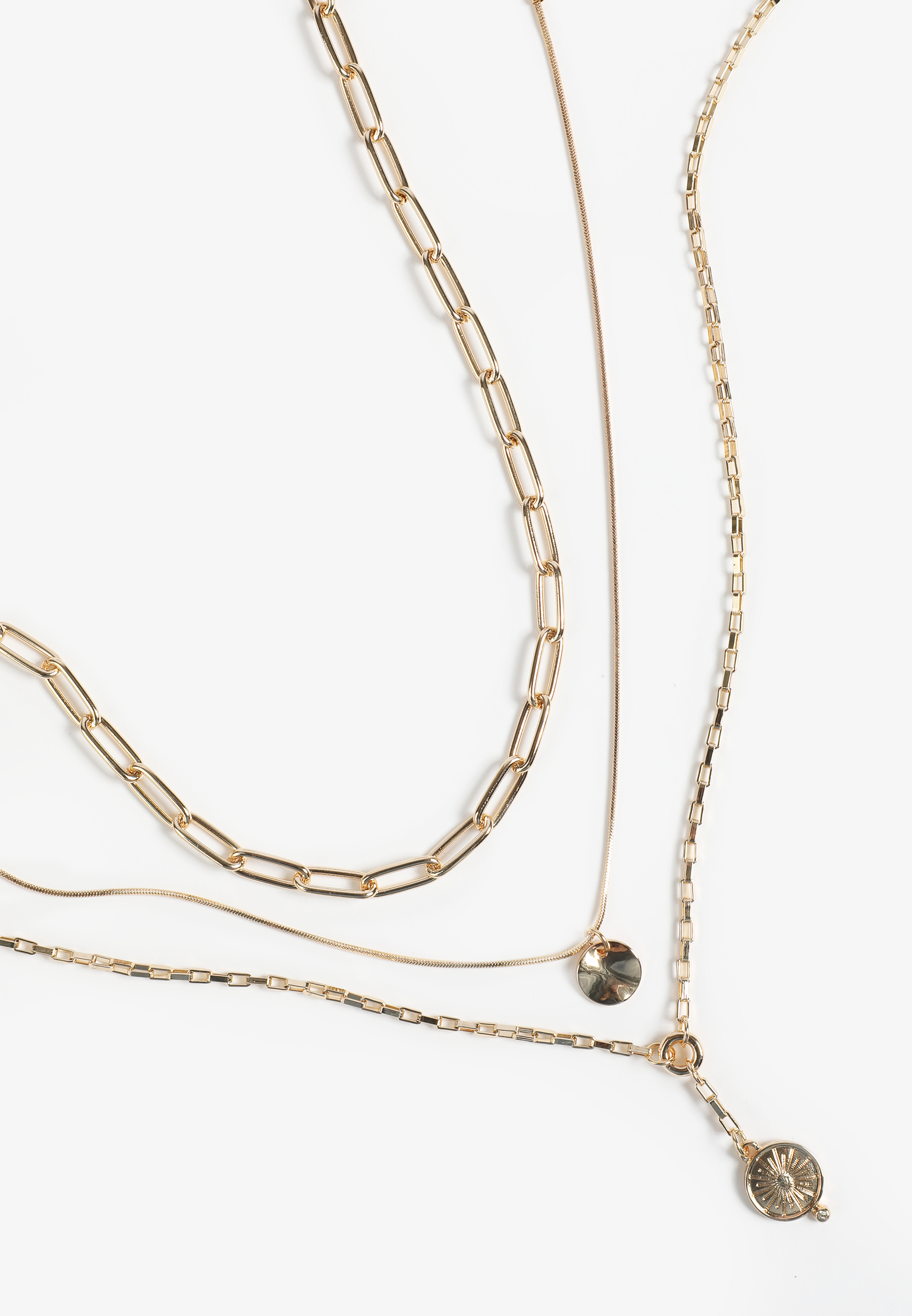 Gold Triple Layered Coin Necklace