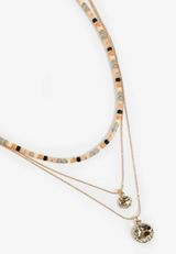 Sandy Shore Triple Layered Beaded Necklace, C605, small