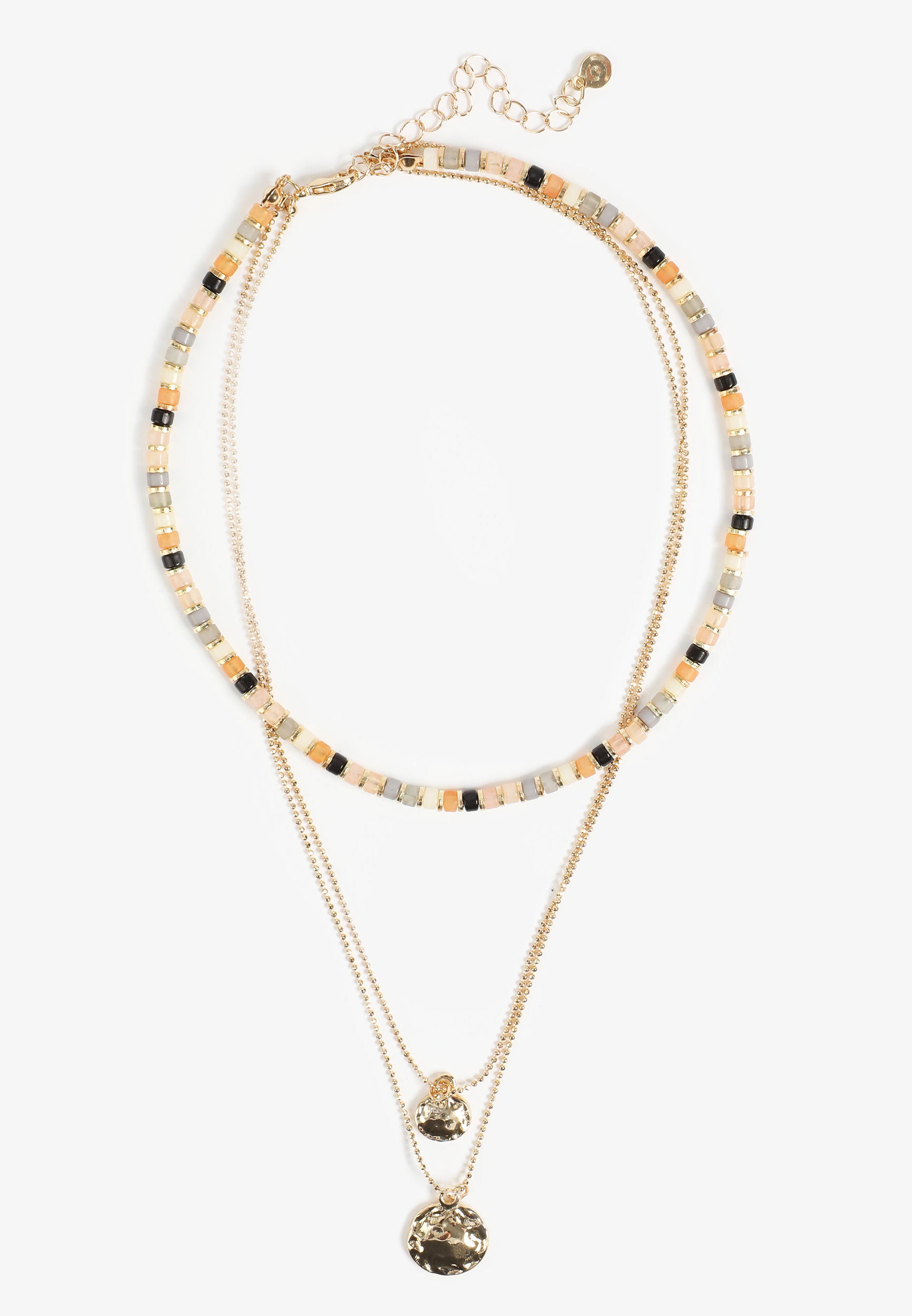 Sandy Shore Triple Layered Beaded Necklace, C605, large