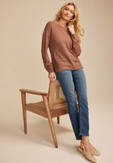 Pointelle Crew Neck Sweater, C4291, small