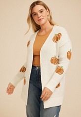 Plus Size 90s Waffle Knit Slouch Open Front Cardigan