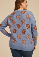 Plus Size Fall Leaves Sweater, , small