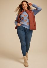 Plus Size Fall Leaves Sweater, , small