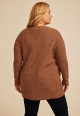 Plus Size 90s Waffle Knit Slouch Open Front Cardigan, C6330, small