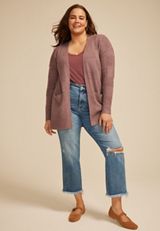 Plus Size 90s Checkered Open Front Cardigan, C9247, small