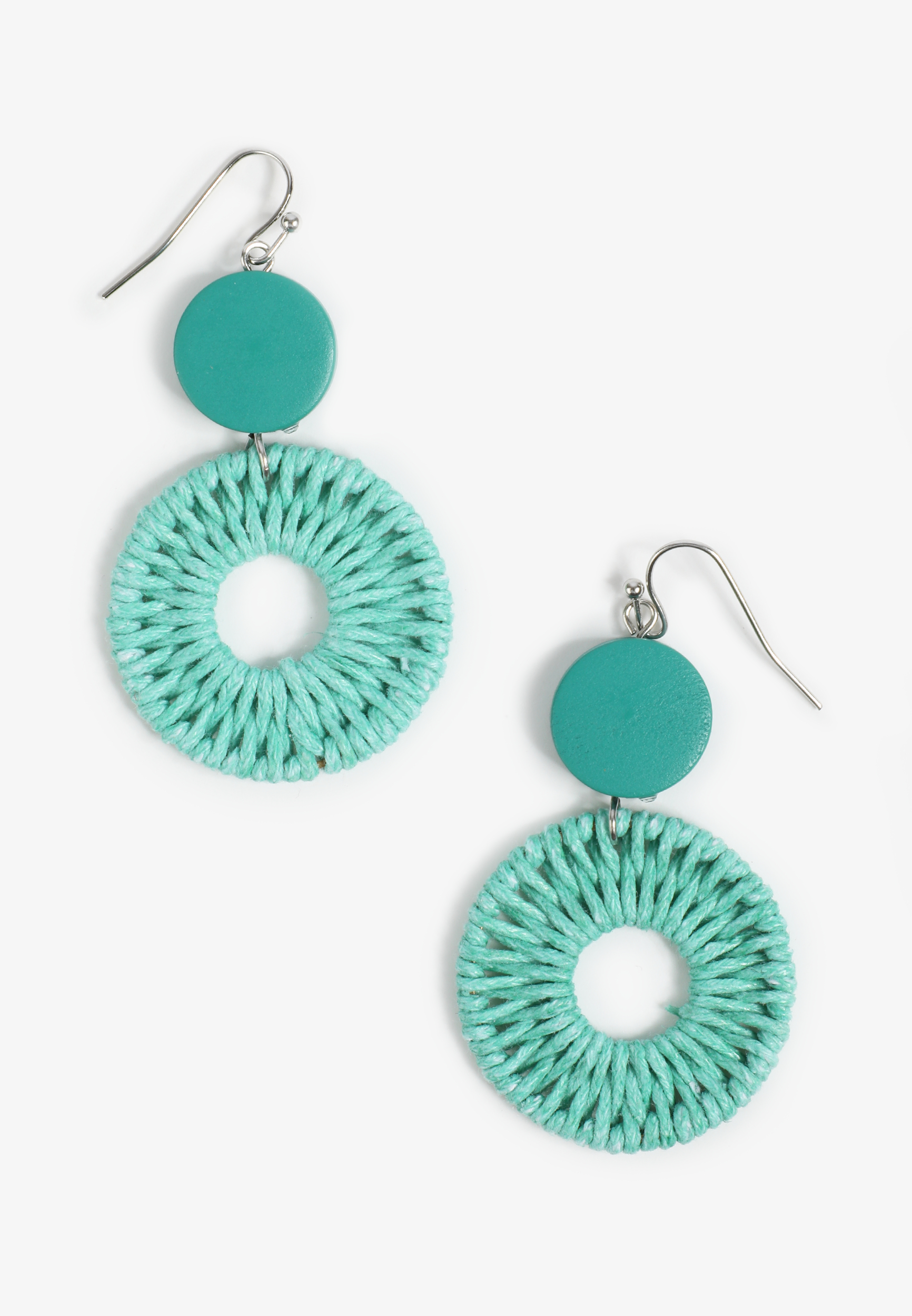 Turquoise Wrapped Circle Earrings