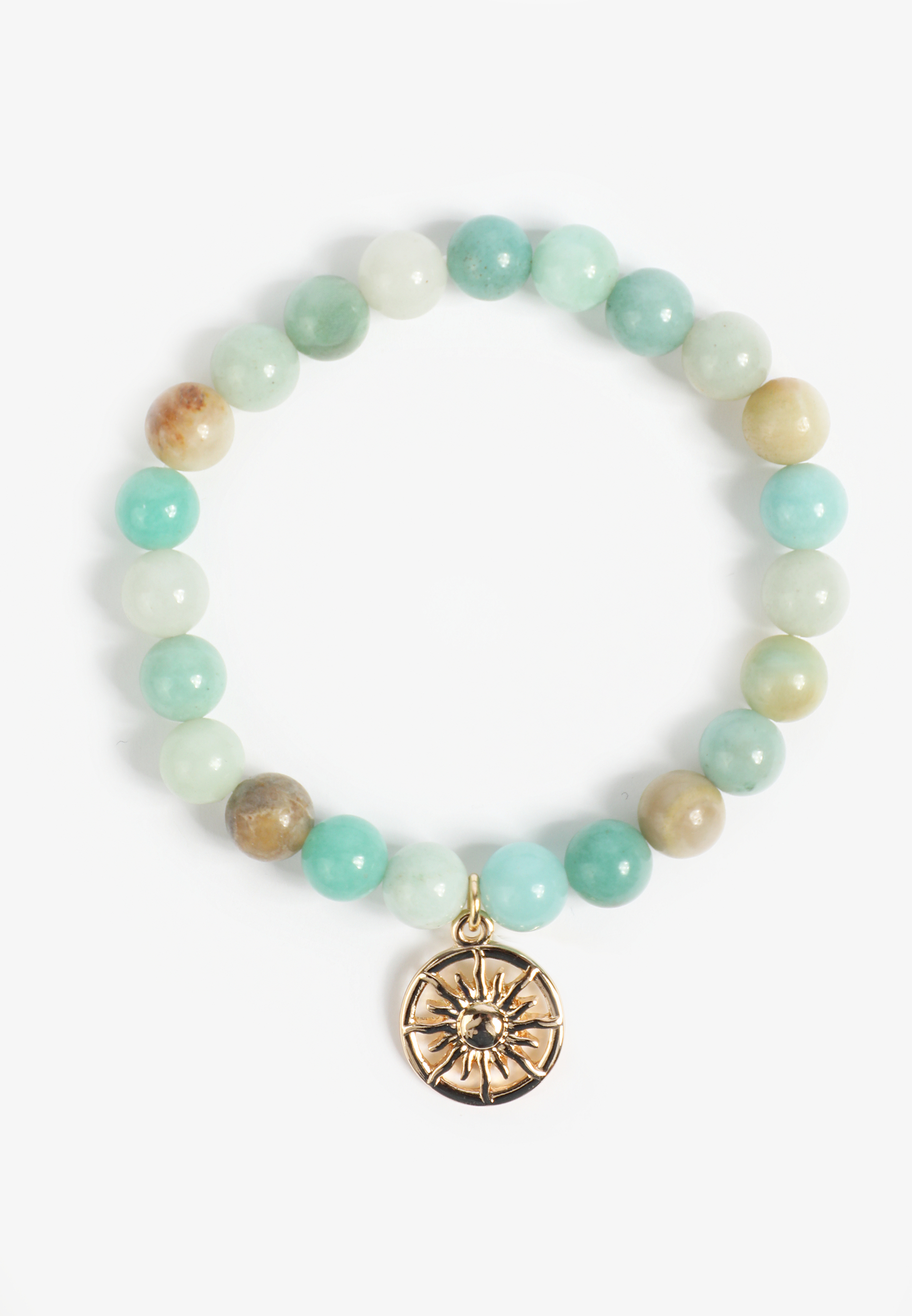Genuine Stone Sun Charm Bracelet