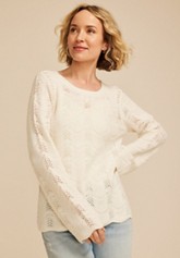 Open Stitch Front Tie Cardigan