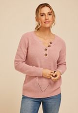 Slouchy Henley Sweater, C4291, small