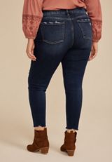 Plus Size Flying Monkey&trade; Mid Rise Ripped Hem Skinny Jean, C258, small