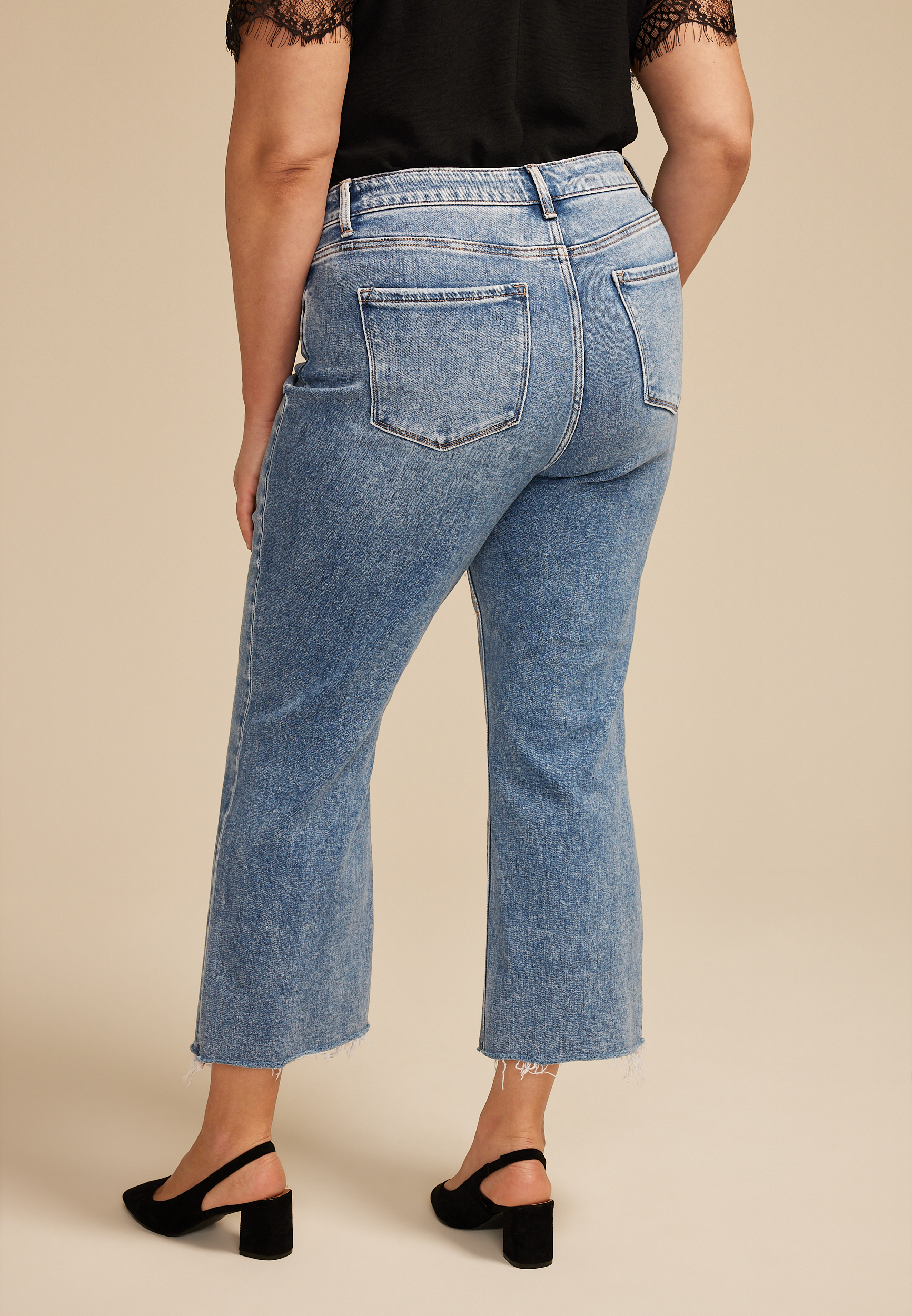 Plus Size Flying Monkey&trade; High Rise Acid Raw Hem Ankle Bootcut, C3337, large
