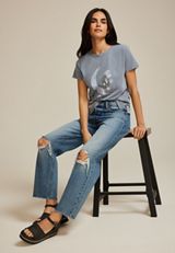 Floral Moon Classic Fit Graphic Tee, C4656, small