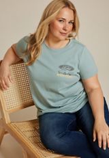 Plus Size Mustang Wild and Free Classic Fit Graphic Tee, SAGE FOG, small