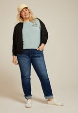 Plus Size Mustang Wild and Free Classic Fit Graphic Tee, SAGE FOG, small