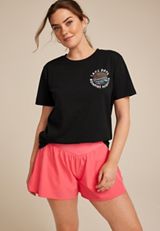 Lake Days Bonfire Nights Oversized Fit Graphic Tee, BLACK, small