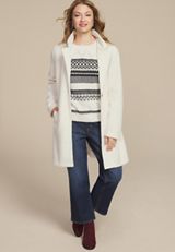 Fair Isle Crew Neck Sweater, SOFT WHITE COMBO, small