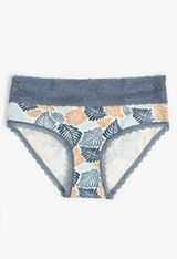 Simply Comfy Cotton Leaf Print Hipster Panty, C954, small