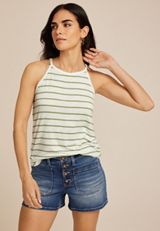 24/7 Mara Striped Halter Tank Top, , small