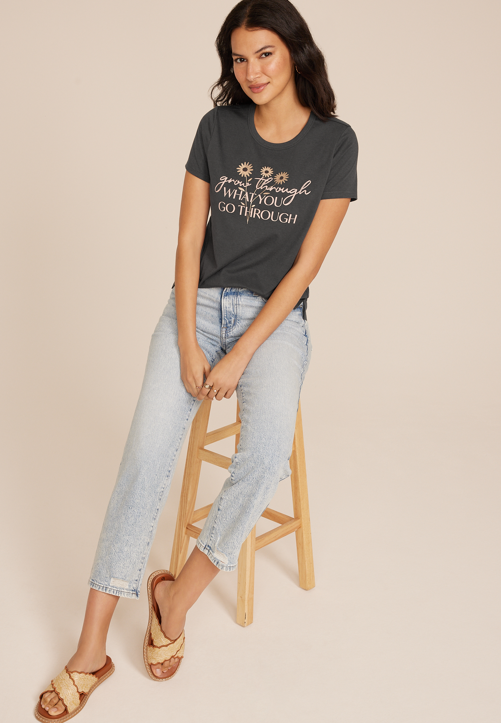 Grow Through What You Go Through Classic Fit Graphic Tee, C1876, large