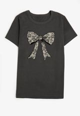 Lace Bow Classic Fit Graphic Tee, C1876, small