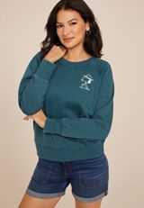 Peanuts Camping Is My Happy Place Relaxed Fit Sweatshirt, C9266, small