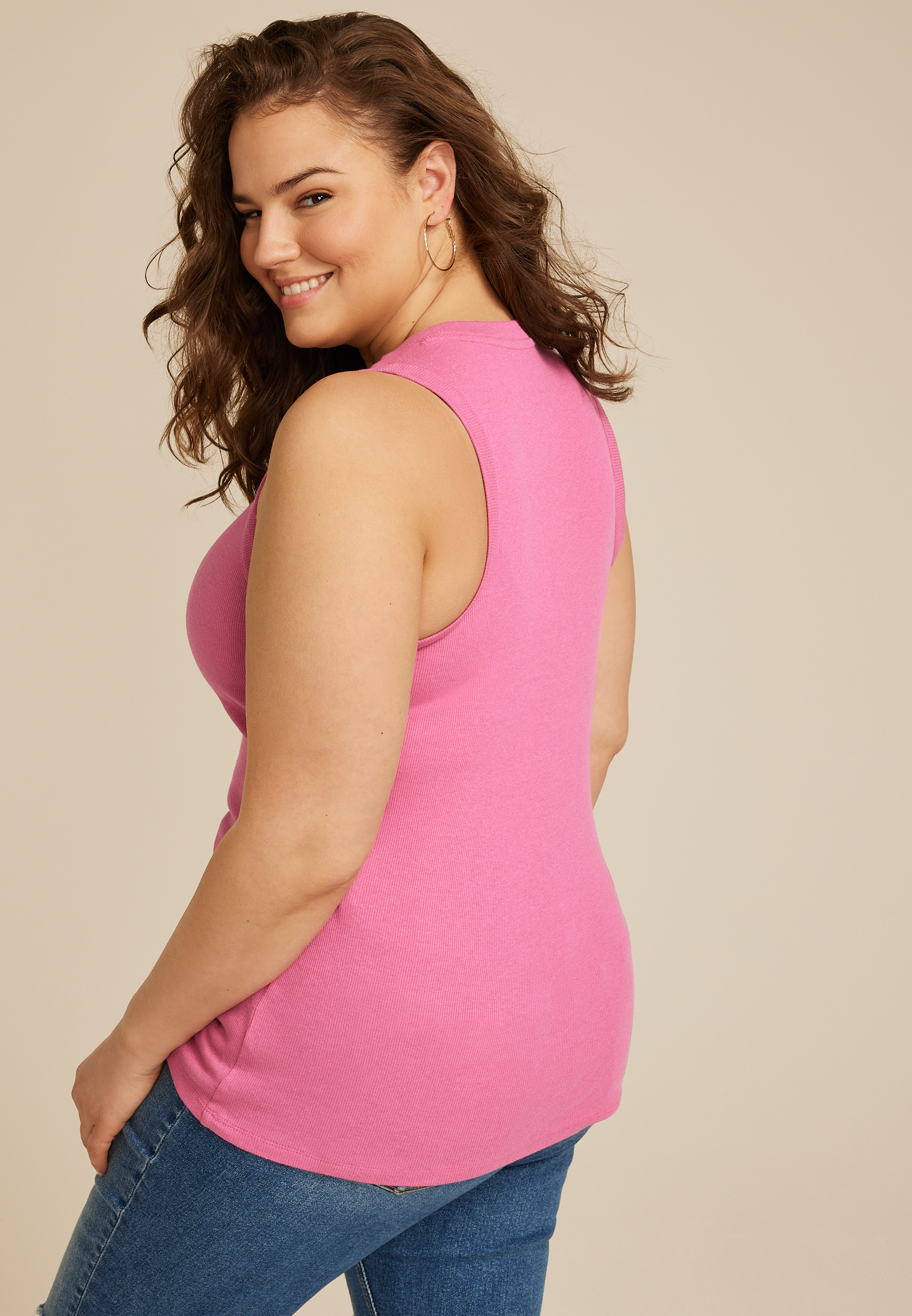 Plus Size 24/7 U Line Tank Top, C6615, large