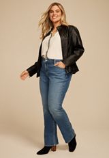 Plus Size Silver Jeans Co.&reg; Elyse Vintage Thick Stitch Mid Rise Bootcut Jean, C3337, small