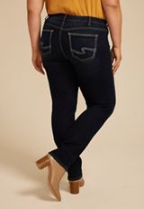 Plus Size Silver Jeans Co.&reg; Dark Suki Curvy Mid Rise Luxe Stretch Straight Jean, C258, small