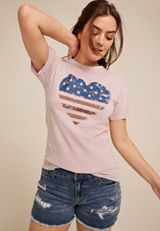 Americana Heart Relaxed Fit Graphic Tee, C3343, small
