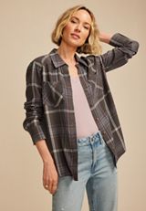 Pucker Plaid Button Down Shirt, C1755, small
