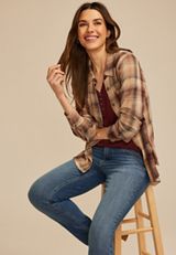 Pucker Plaid Button Down Shirt, C3681, small