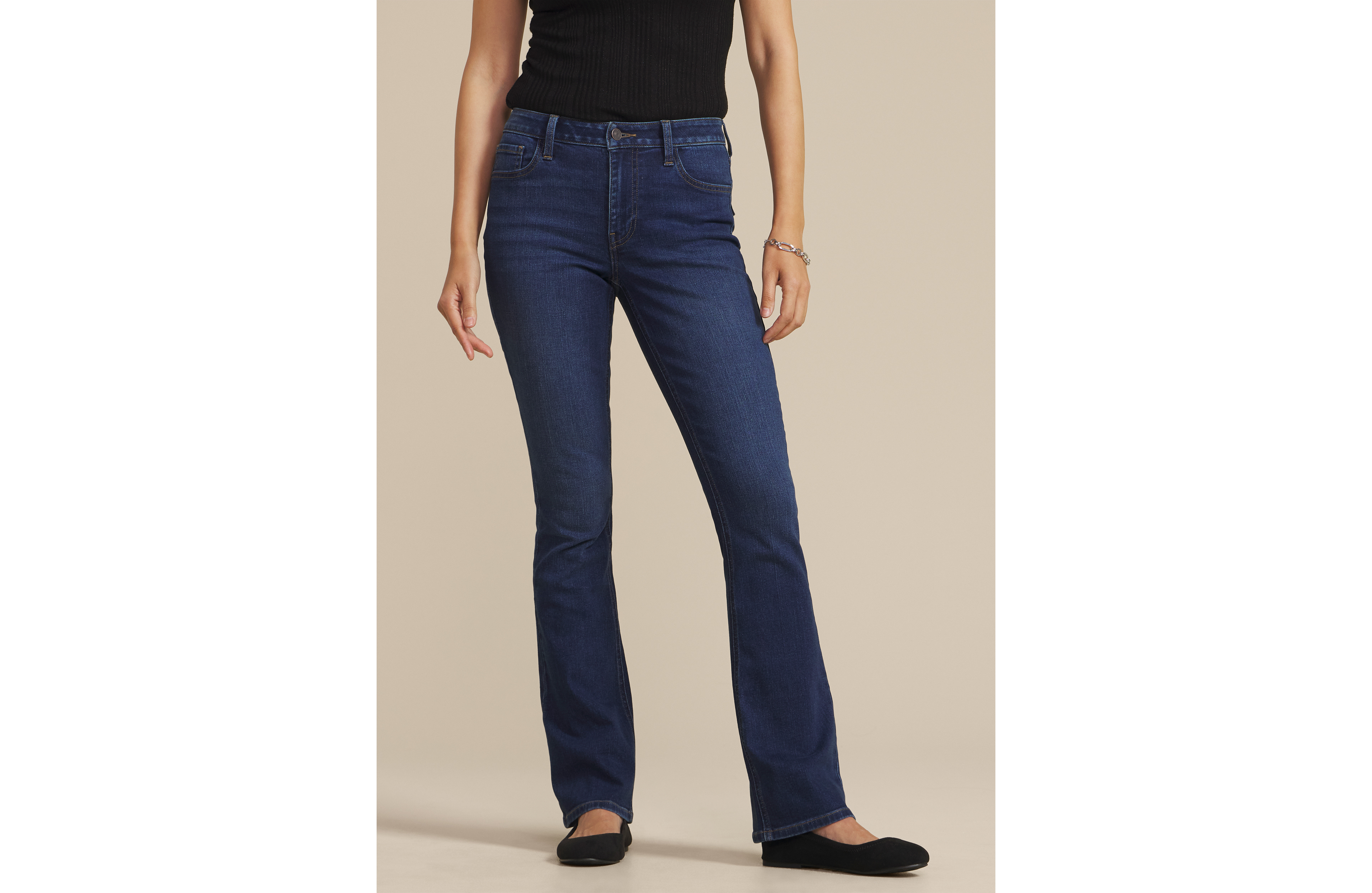 m jeans by maurices™ Dark Mid Rise Flap Back Pocket Bootcut Jean