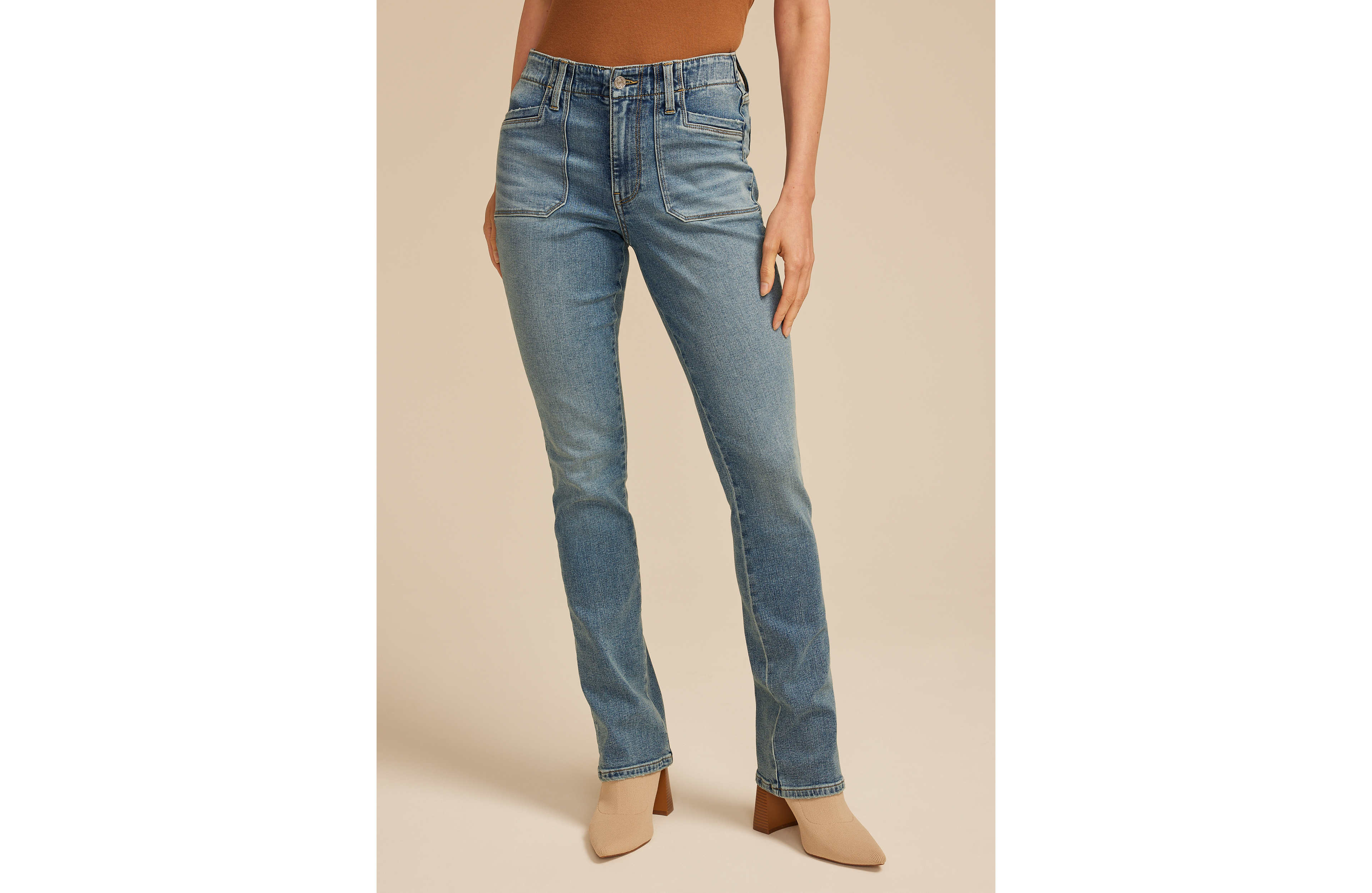 m jeans by maurices™ High Rise Patch Pocket Slim Boot Jean