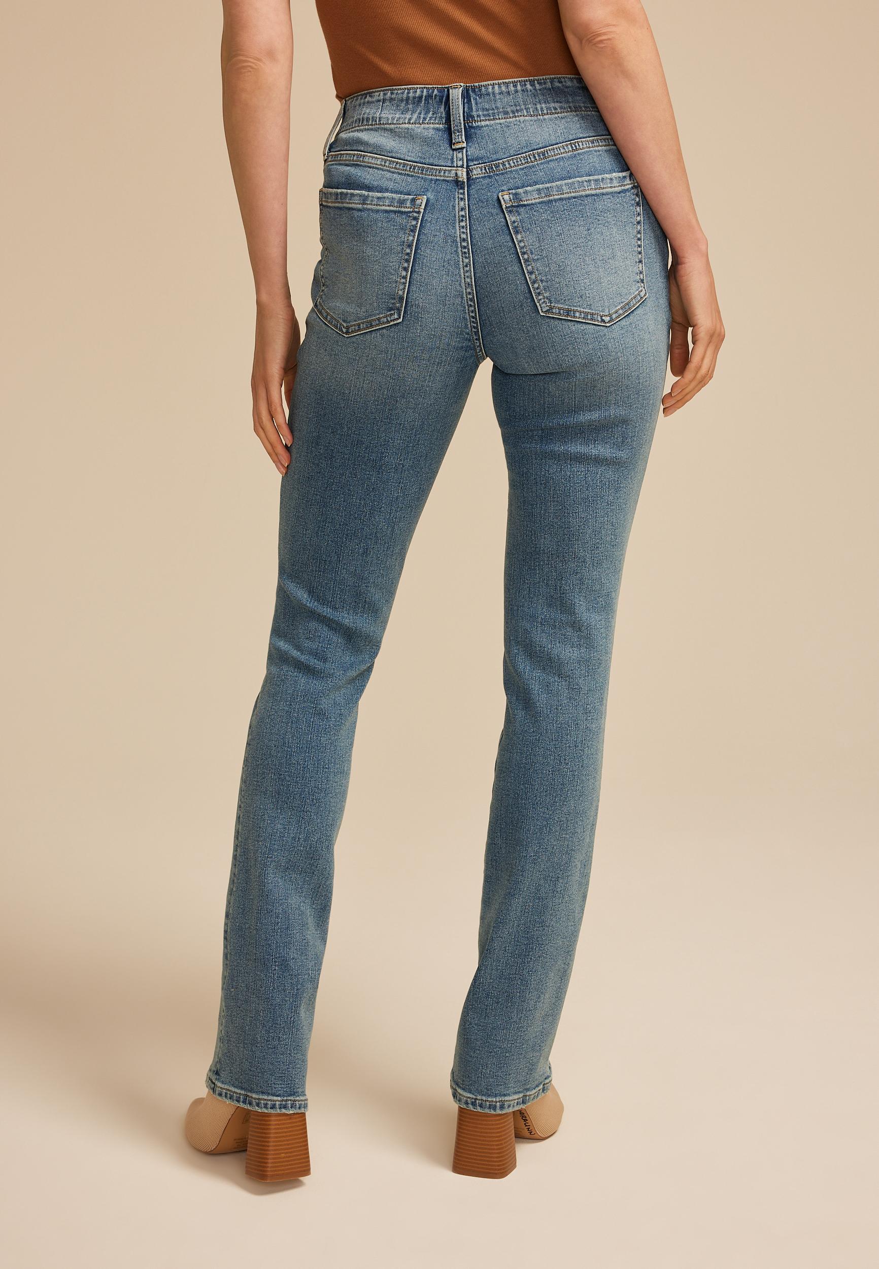 m jeans by maurices&trade; High Rise Patch Pocket Slim Boot Jean, , small
