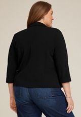 Plus Size Versa Open Front Cropped Blazer, , small