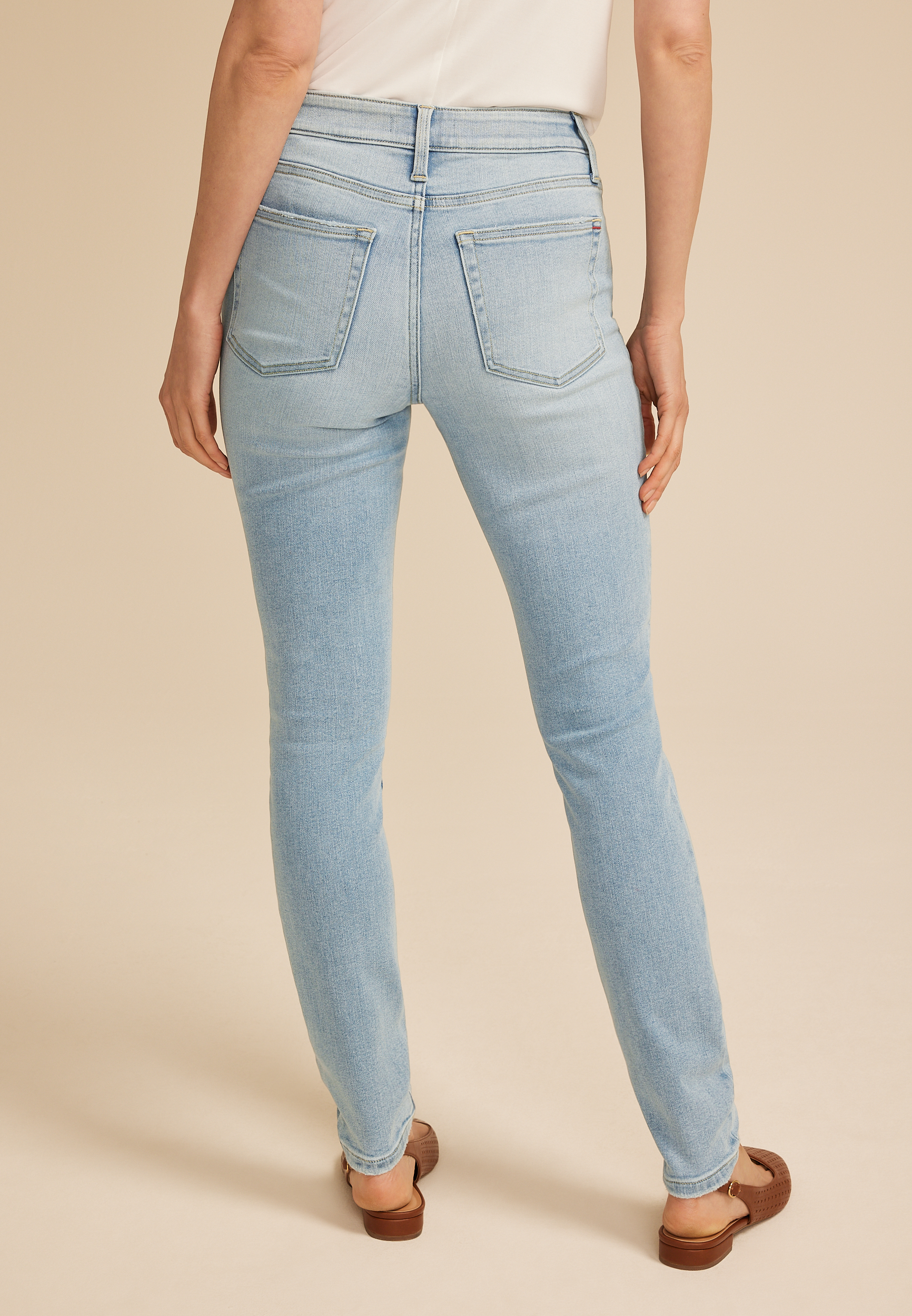 edgely&trade; High Rise Seamed Waist Super Skinny Jean, , small