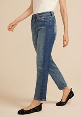 edgely&trade; High Rise Two Tone Pieced Tapered Ankle Jean, MEDIUM SANDBLAST, small