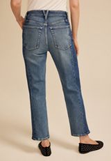 edgely&trade; High Rise Two Tone Pieced Tapered Ankle Jean, MEDIUM SANDBLAST, small