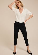 Bengaline Mid Rise Cropped Skinny Pant, , small