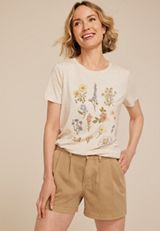 Stacked Floral Classic Fit Graphic Tee, LIGHT OATMEAL HEATHER, small