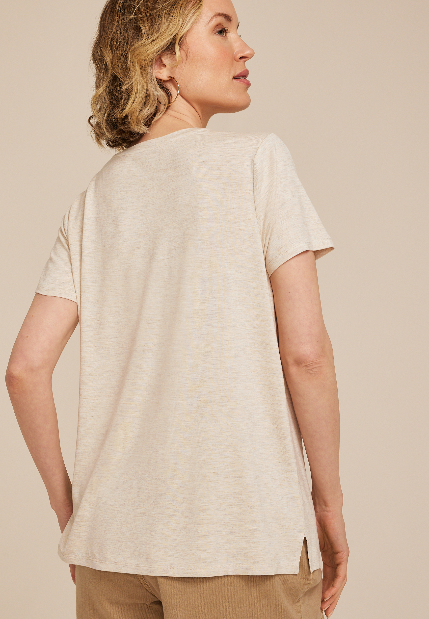 Stacked Floral Classic Fit Graphic Tee, LIGHT OATMEAL HEATHER, large