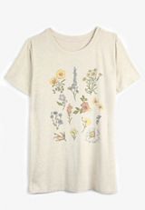 Stacked Floral Classic Fit Graphic Tee, LIGHT OATMEAL HEATHER, small